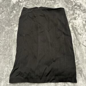 Bebe Skirt Women’s Sz.8 Black Pencil Style With Back Pleated Ruffle Zipper Back